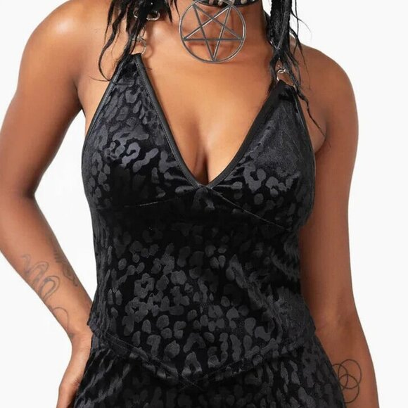 Killstar Tops - KILLSTAR Alley Cat Halter Top